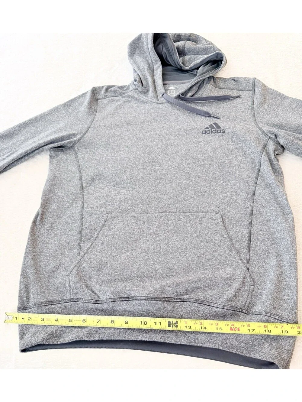 Adidas Men’s Climawarm Hoodie Gray Size M Athletic Pullover Sweatshirt